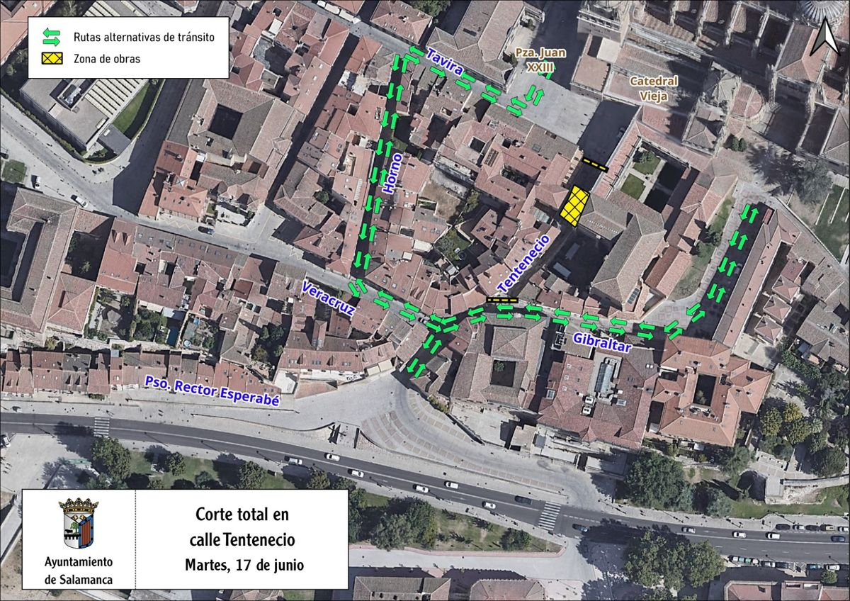Cierre total de la calle Tentenecio de Salamanca