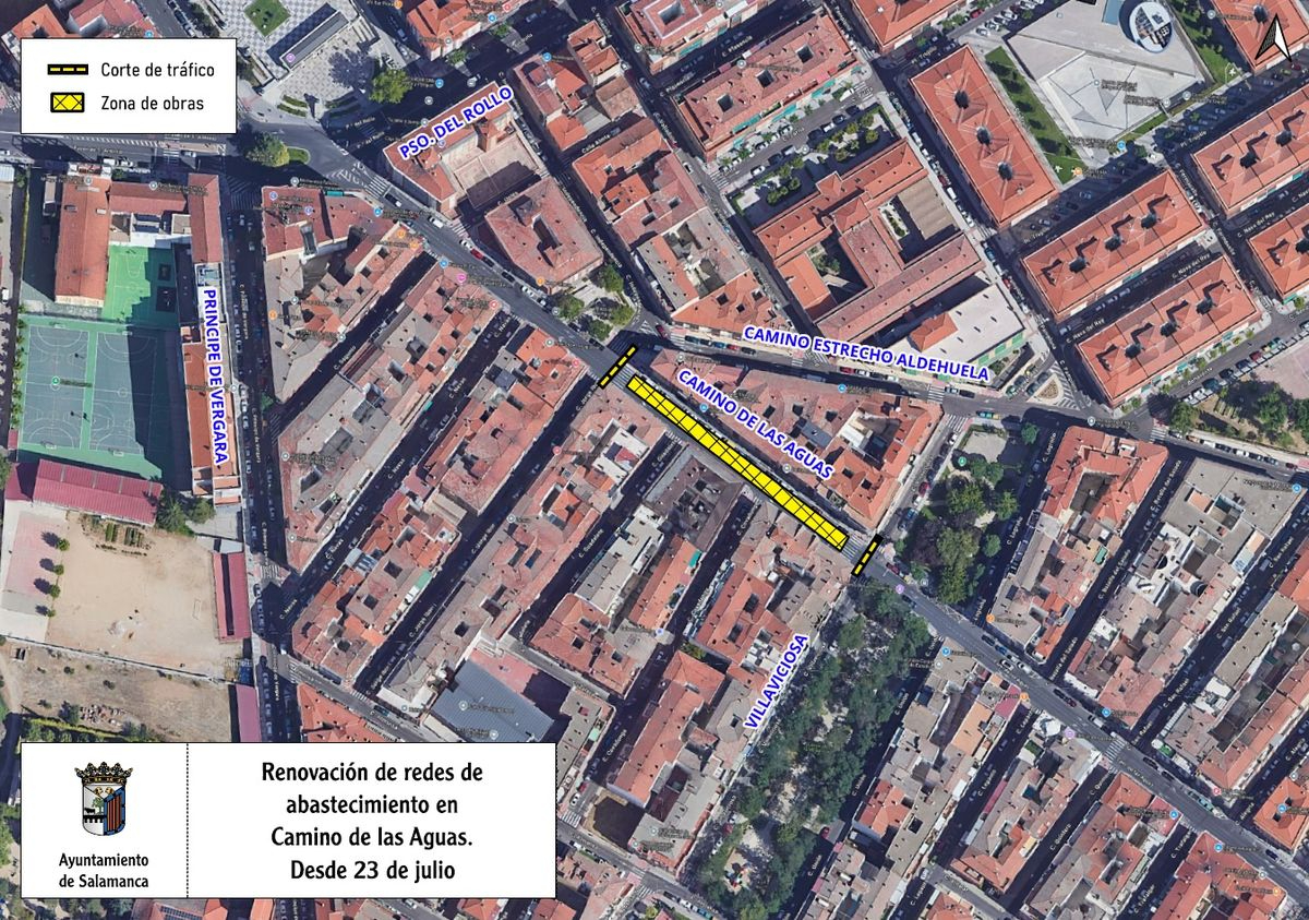 Obras en el Camino de las Aguas obligan a desviar el tráfico y la línea 8 del autobús