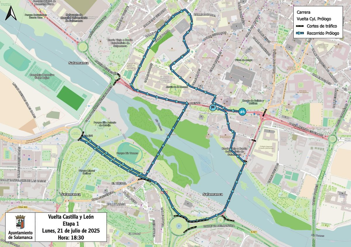 La II Vuelta Ciclista a Castilla y León Sub-23 y Élite provocará importantes cortes de tráfico este lunes en Salamanca