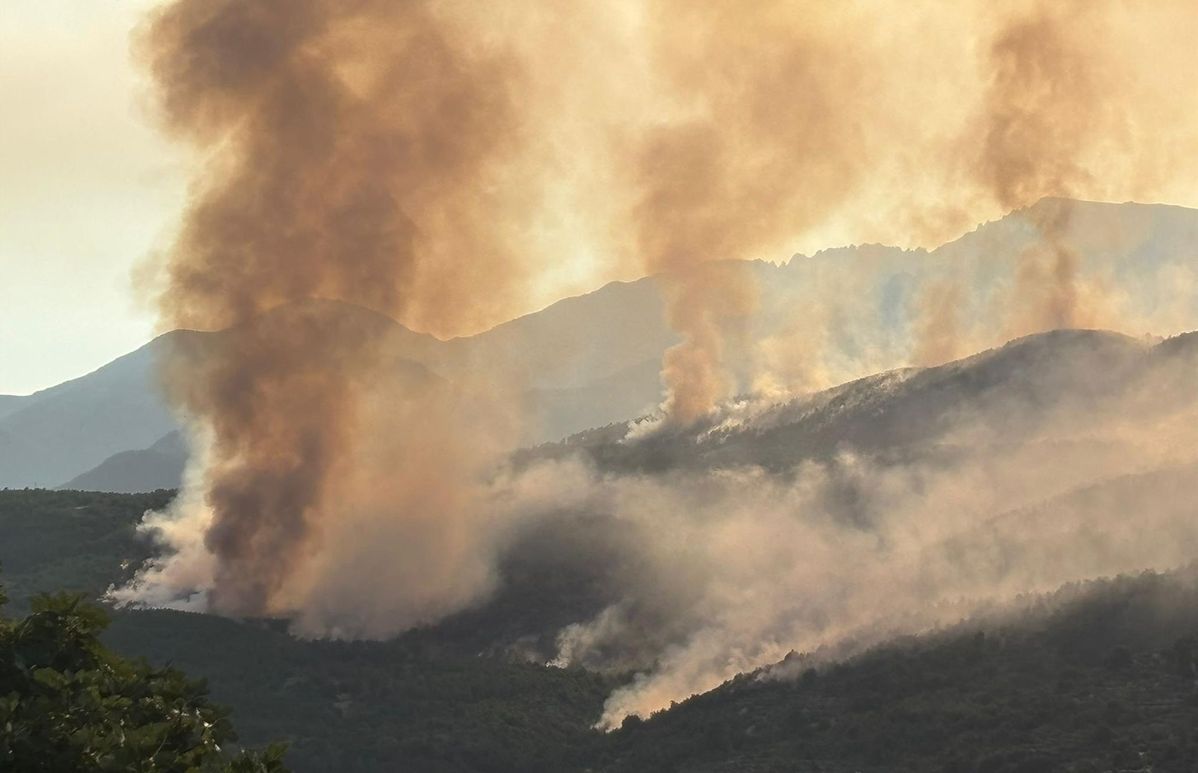 Logran confinar el incendio de Cuevas del Valle (Ávila), que fue provocado de forma intencionada