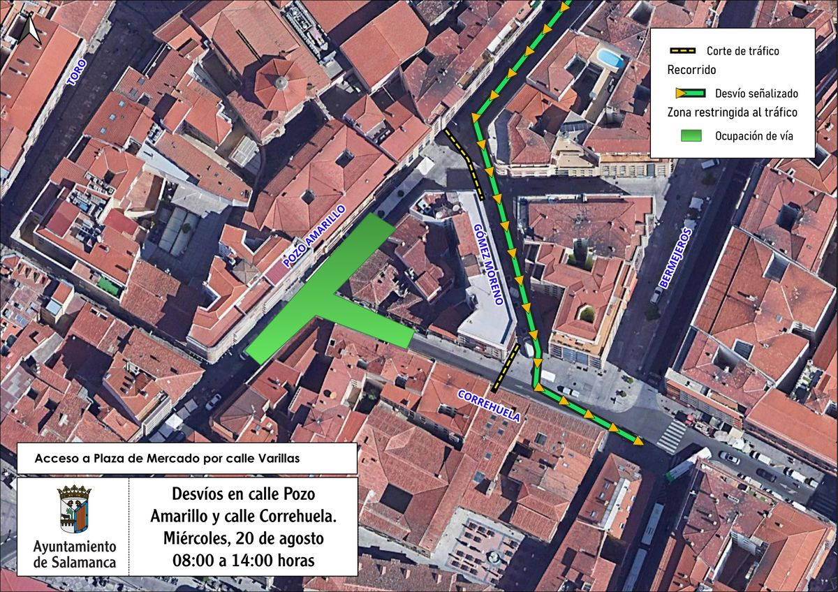 Cortes de tráfico en Correhuela y Pozo Amarillo este miércoles por la instalación de una grúa
