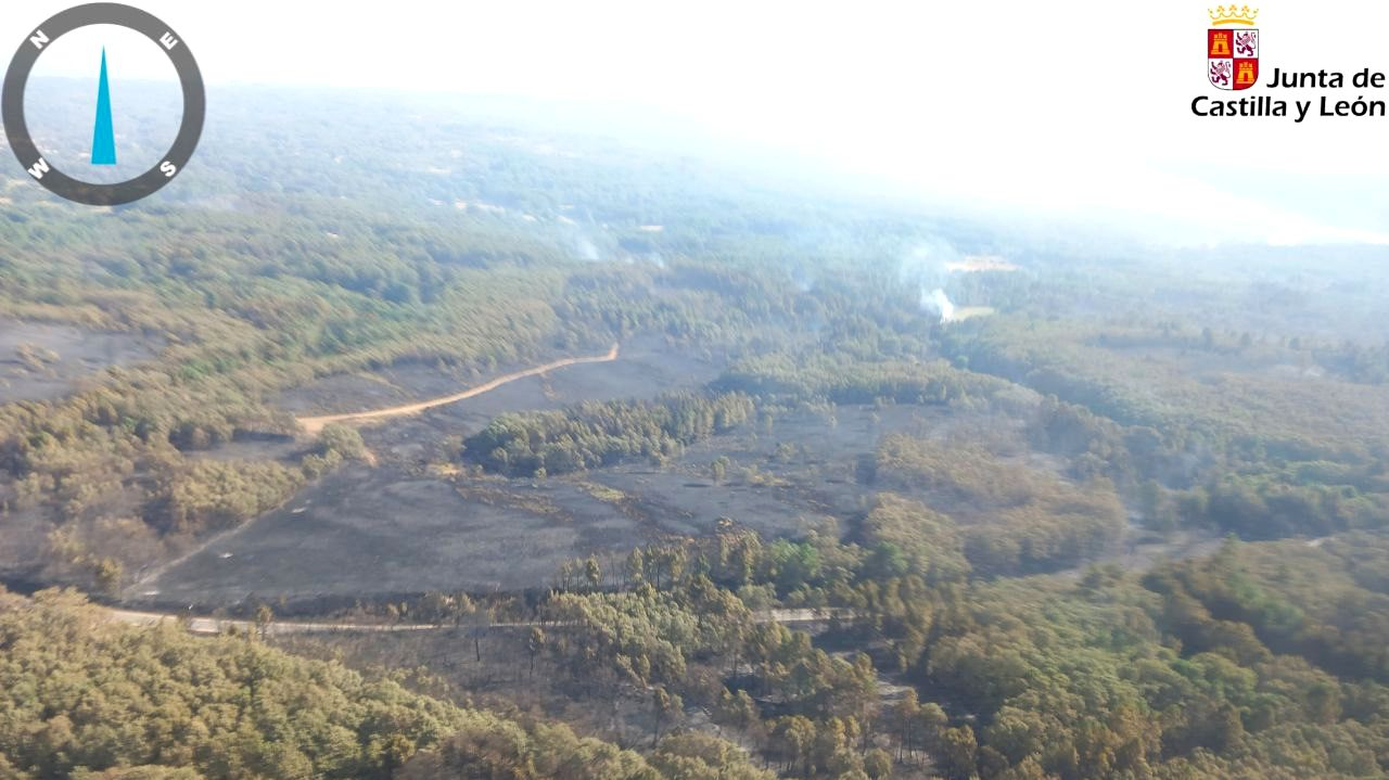 El incendio forestal procedente de Hervás entra en la Sierra de Candelario 