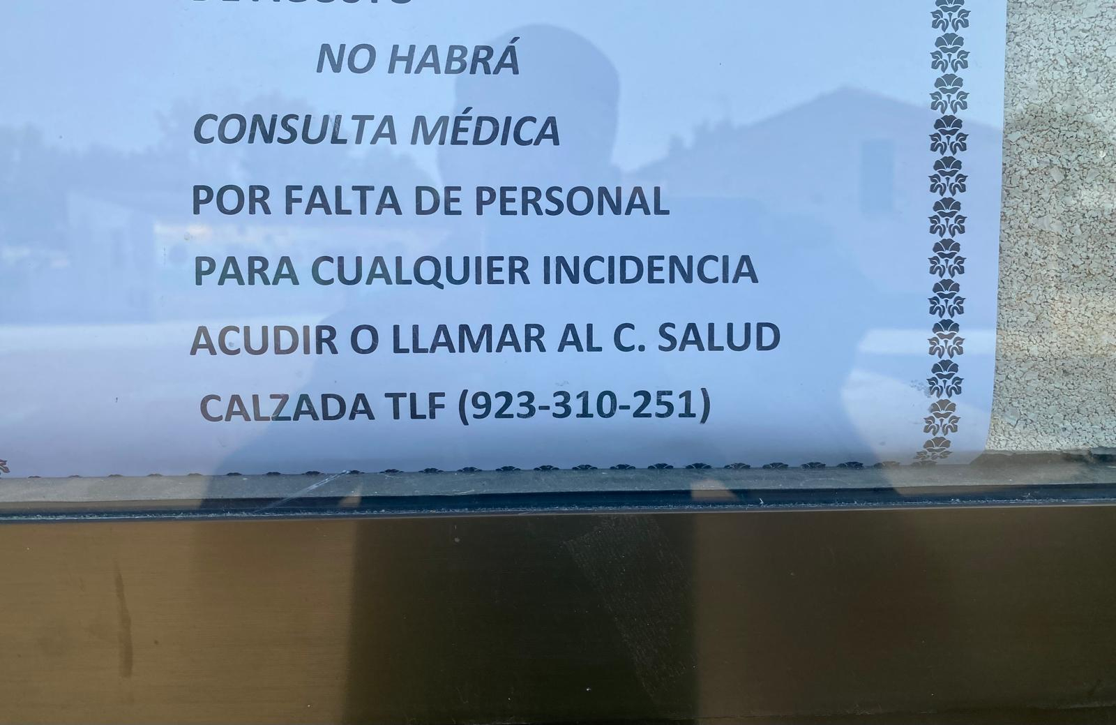 Denuncian el cierre sin previo aviso del consultorio médico de El Arco