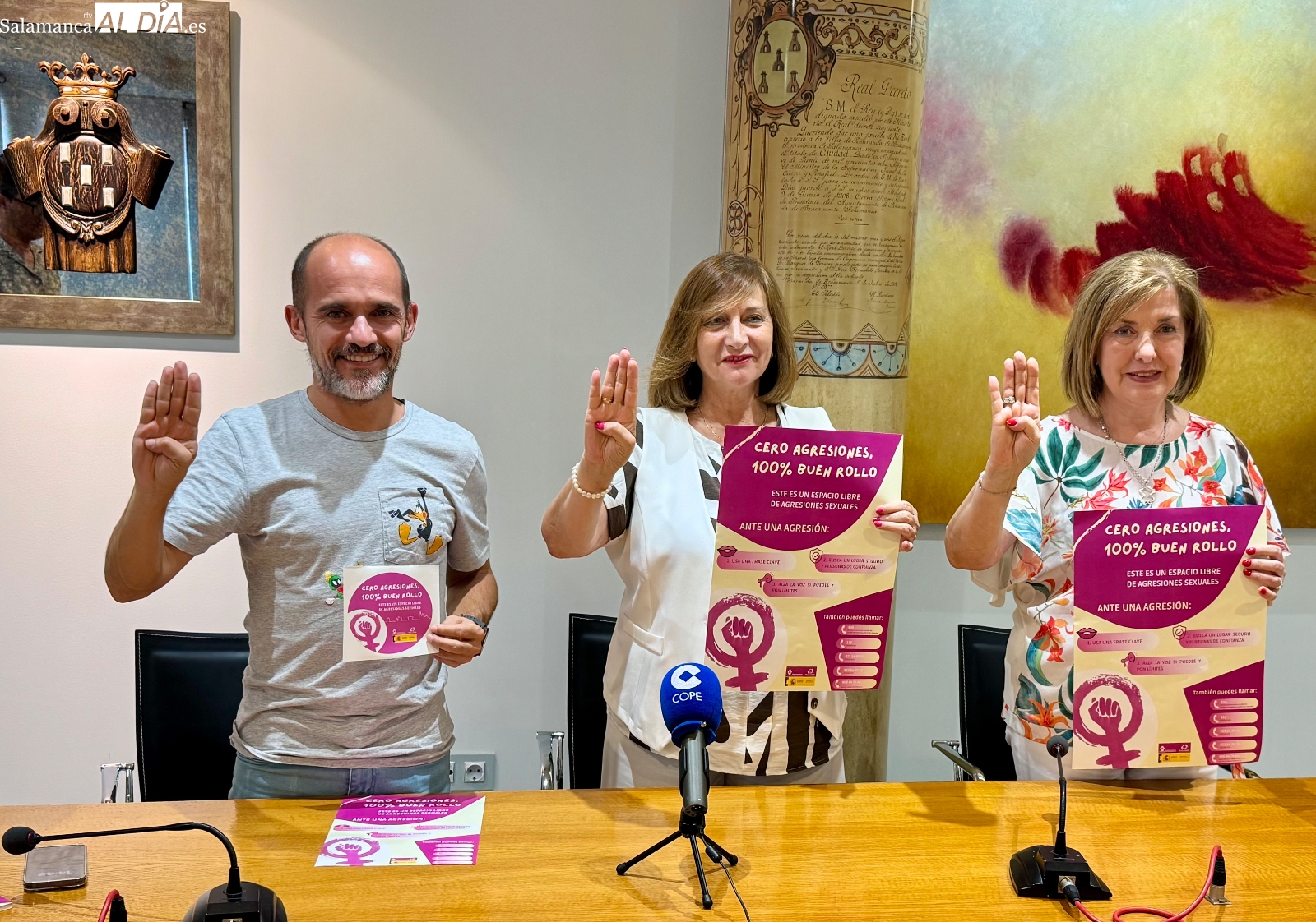 Peñaranda lanza una campaña contra la violencia de género y agresiones sexuales con el apoyo de la hosteleria y gestos claros de auxilio