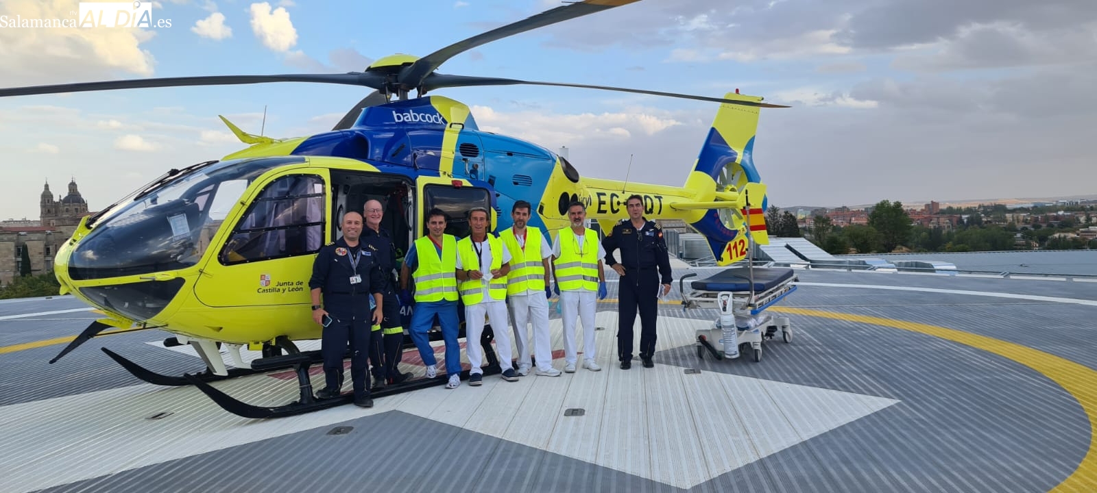 Rapidez y coordinación para salvar vidas: así es el protocolo del helipuerto que hay en el Hospital de Salamanca