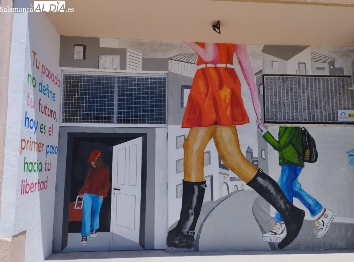 El grito de color y esperanza de Lumbrales contra la violencia de género hecho mural