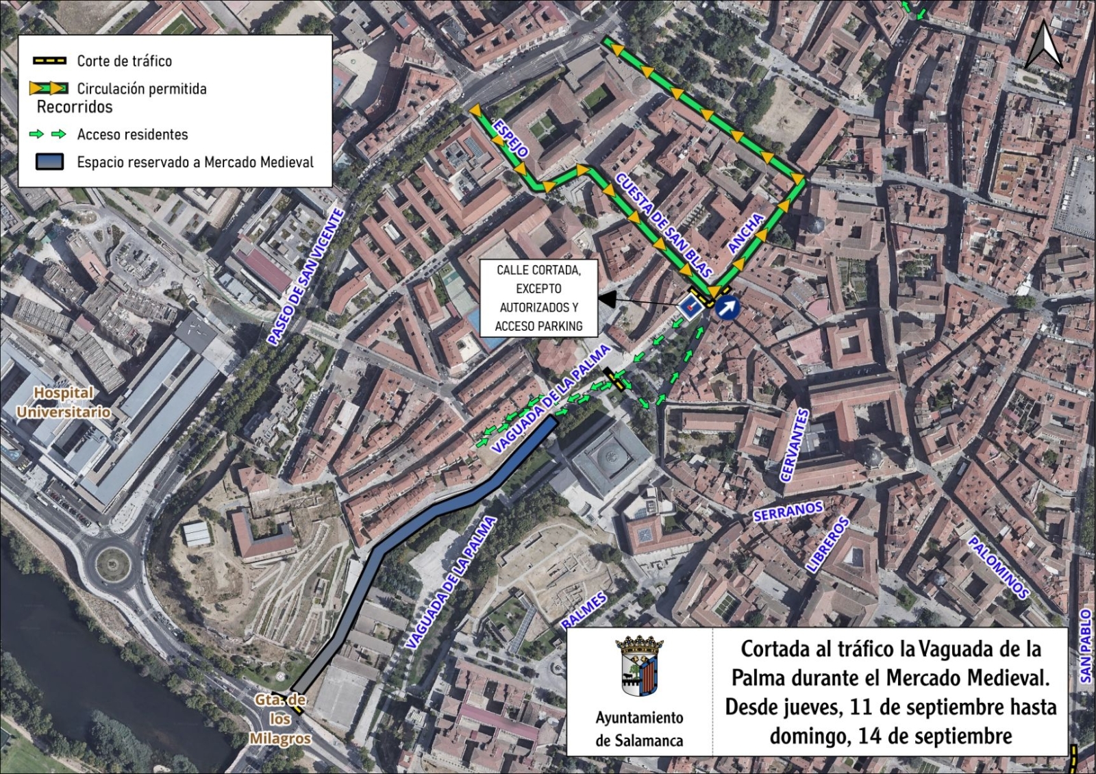 La Vaguada de la Palma se cierra al tráfico desde este jueves por el Mercado Medieval 