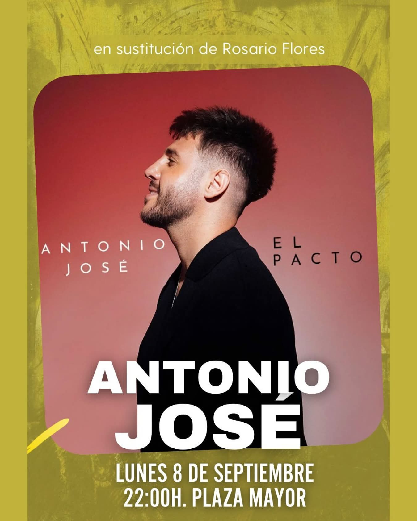 Antonio José sustituirá a Rosario Flores en el concierto de Ferias del lunes en la Plaza Mayor