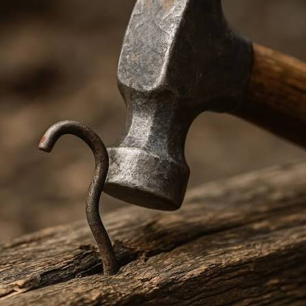 O caminho de um prego martelado