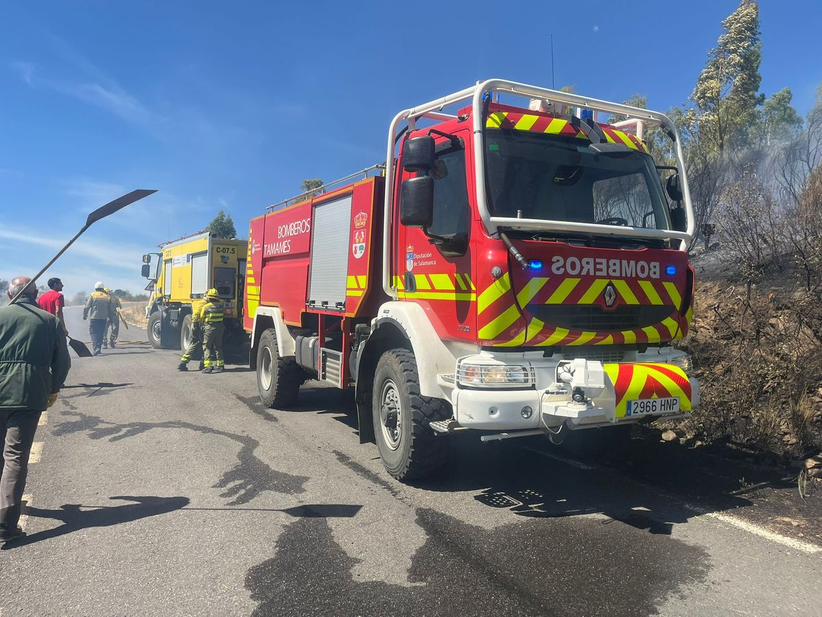 Controlado el incendio entre Garcibuey y Miranda del Castañar