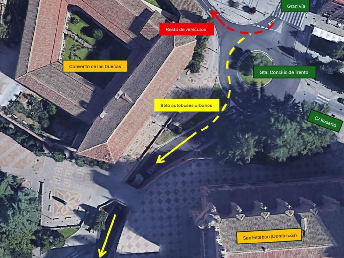 Así afectará la nueva reordenación del tráfico en el entorno de San Esteban con cambios de sentido en tres calles