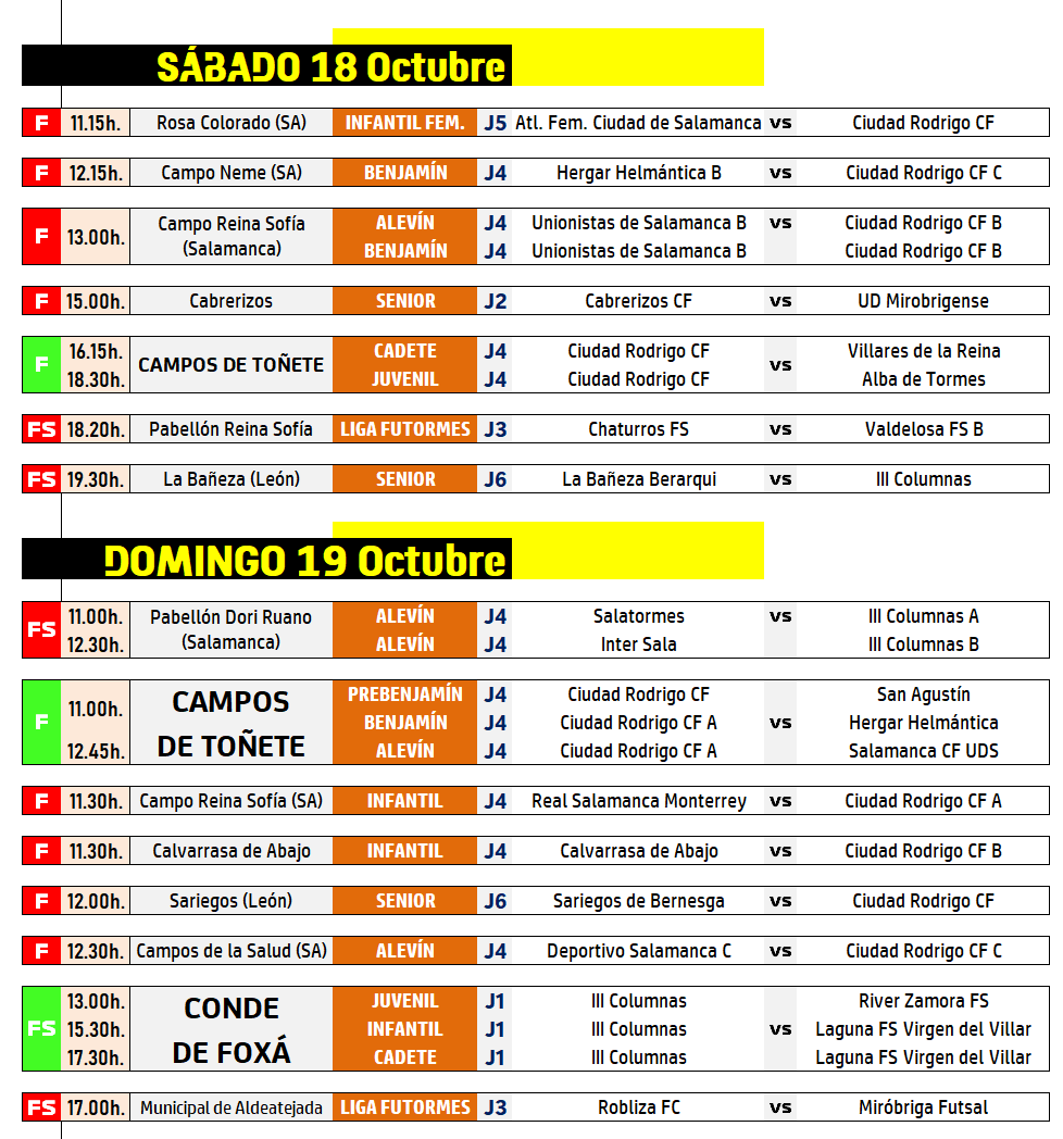 /AD 18-19 OCT/ Los 3 equipos regionales de cantera del III Columnas debutan el domingo