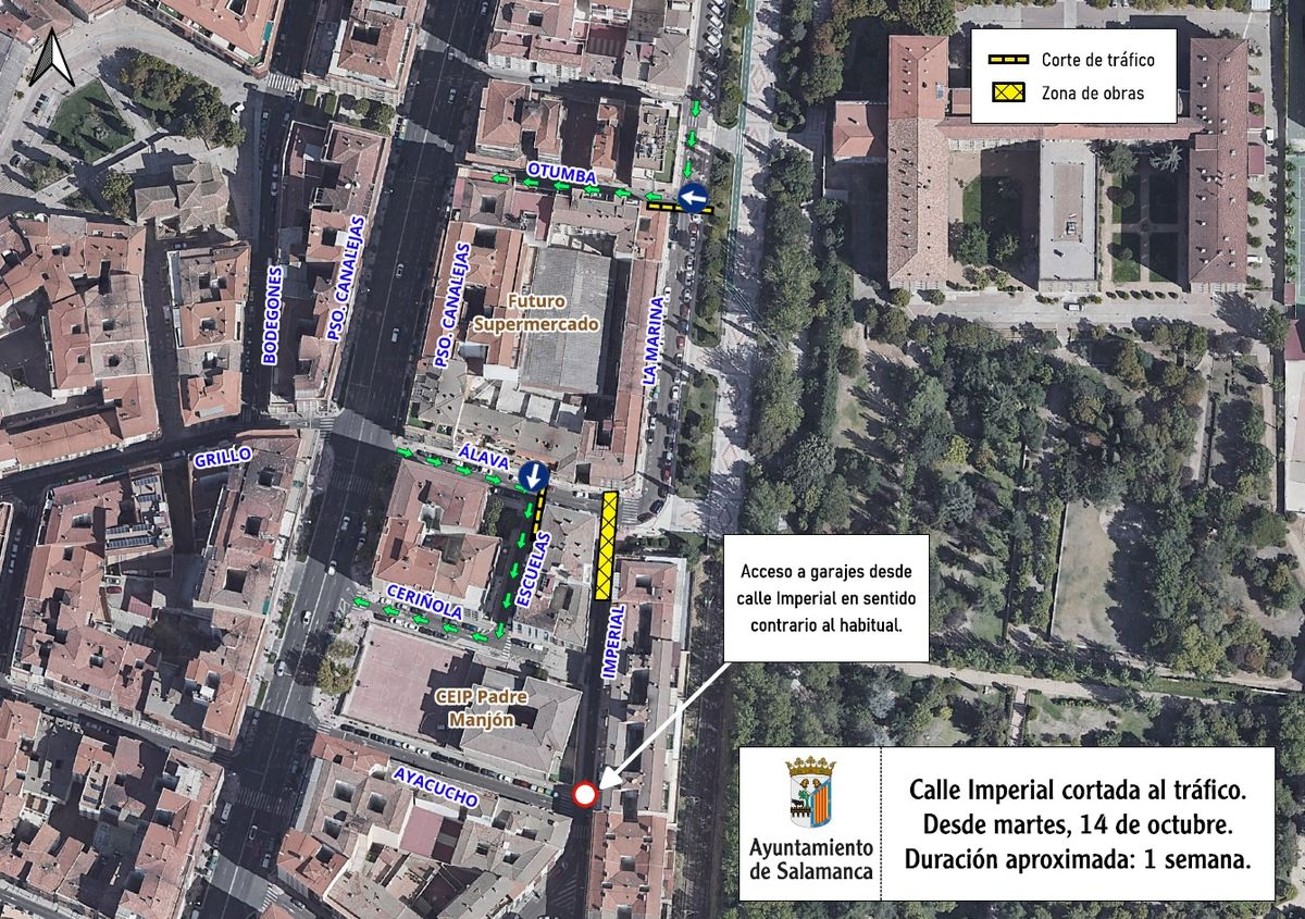 Cortes de tráfico en la calle Imperial y el paseo de la Estación a partir de este martes