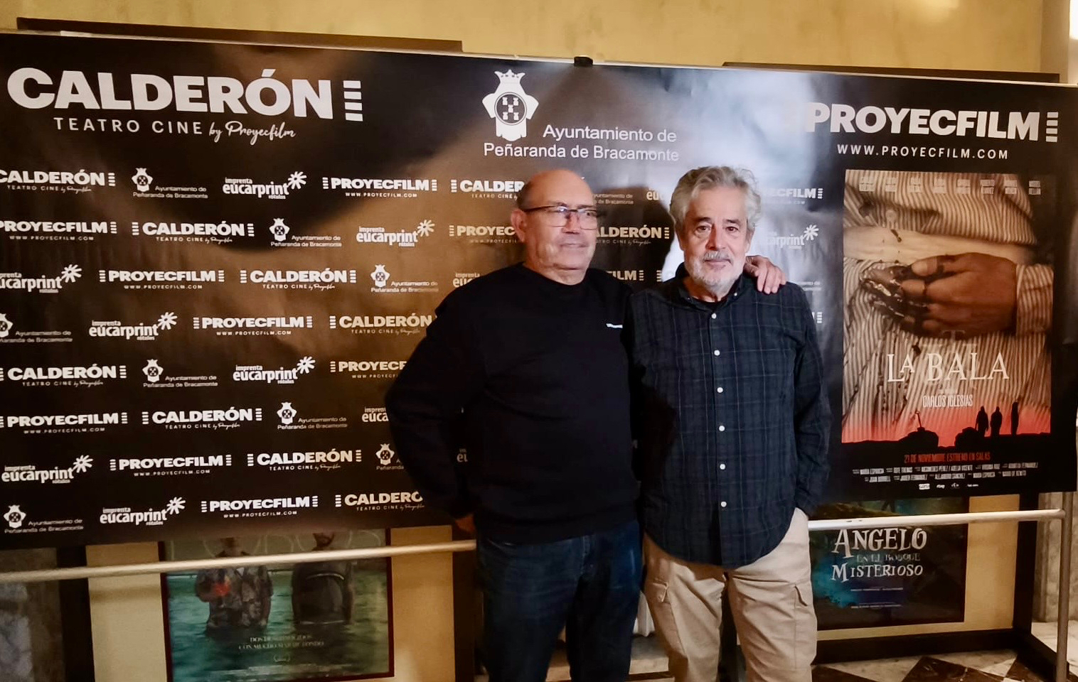 Carlos Iglesias regresa a un abarrotado Teatro Calderón para presentar su última y emocional película La Bala