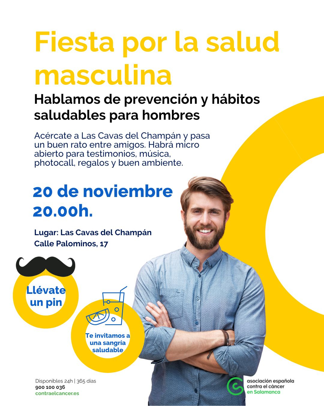 La Asociación Contra el Cáncer organiza una Fiesta por la salud masculina en Salamanca