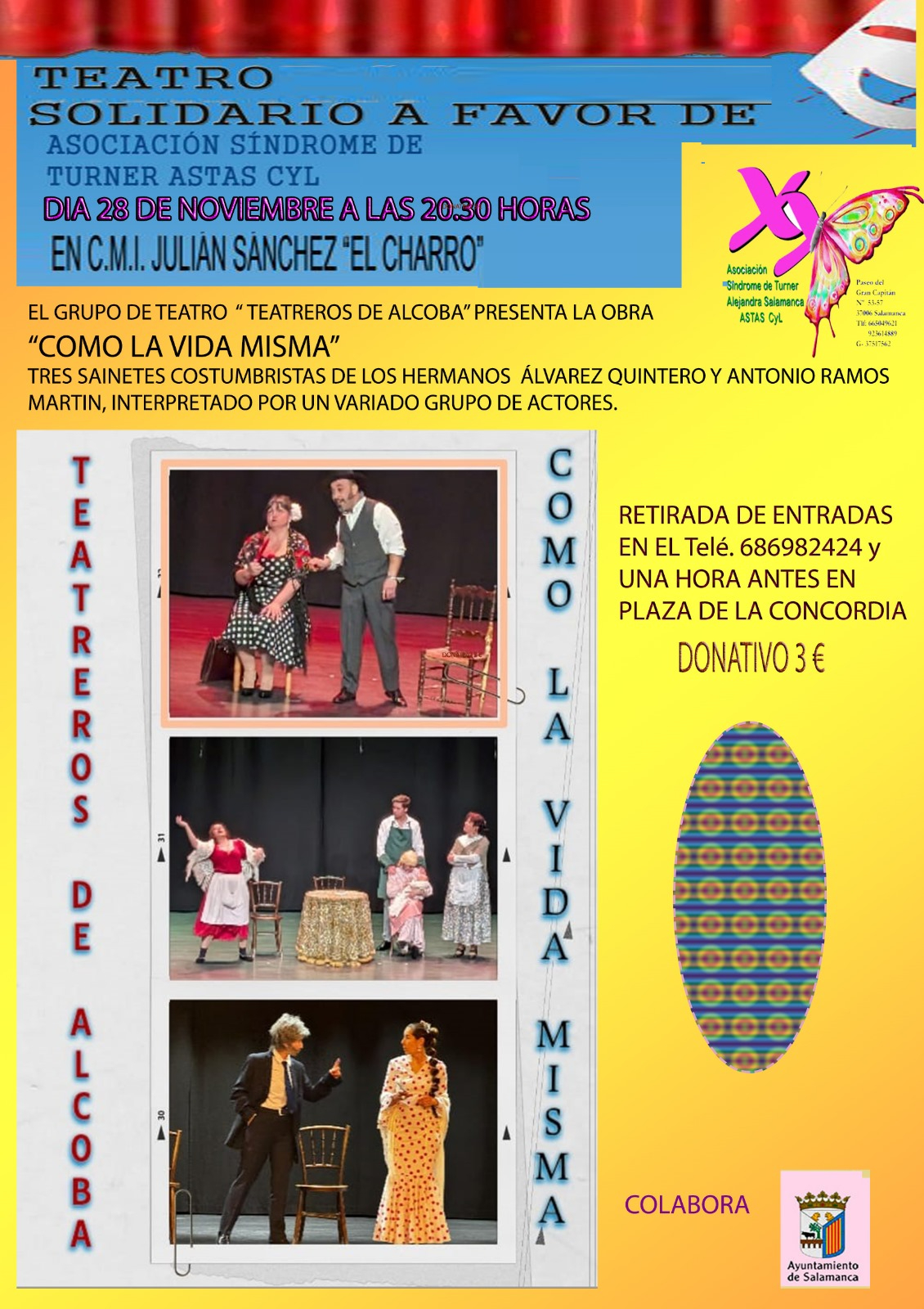 El grupo Teatreros de Alcoba representa tres sainetes a beneficio del Síndrome de Turner