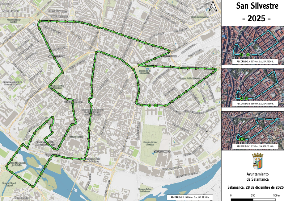 Cortes de tráfico y desvíos este domingo por la XLI San Silvestre Salmantina