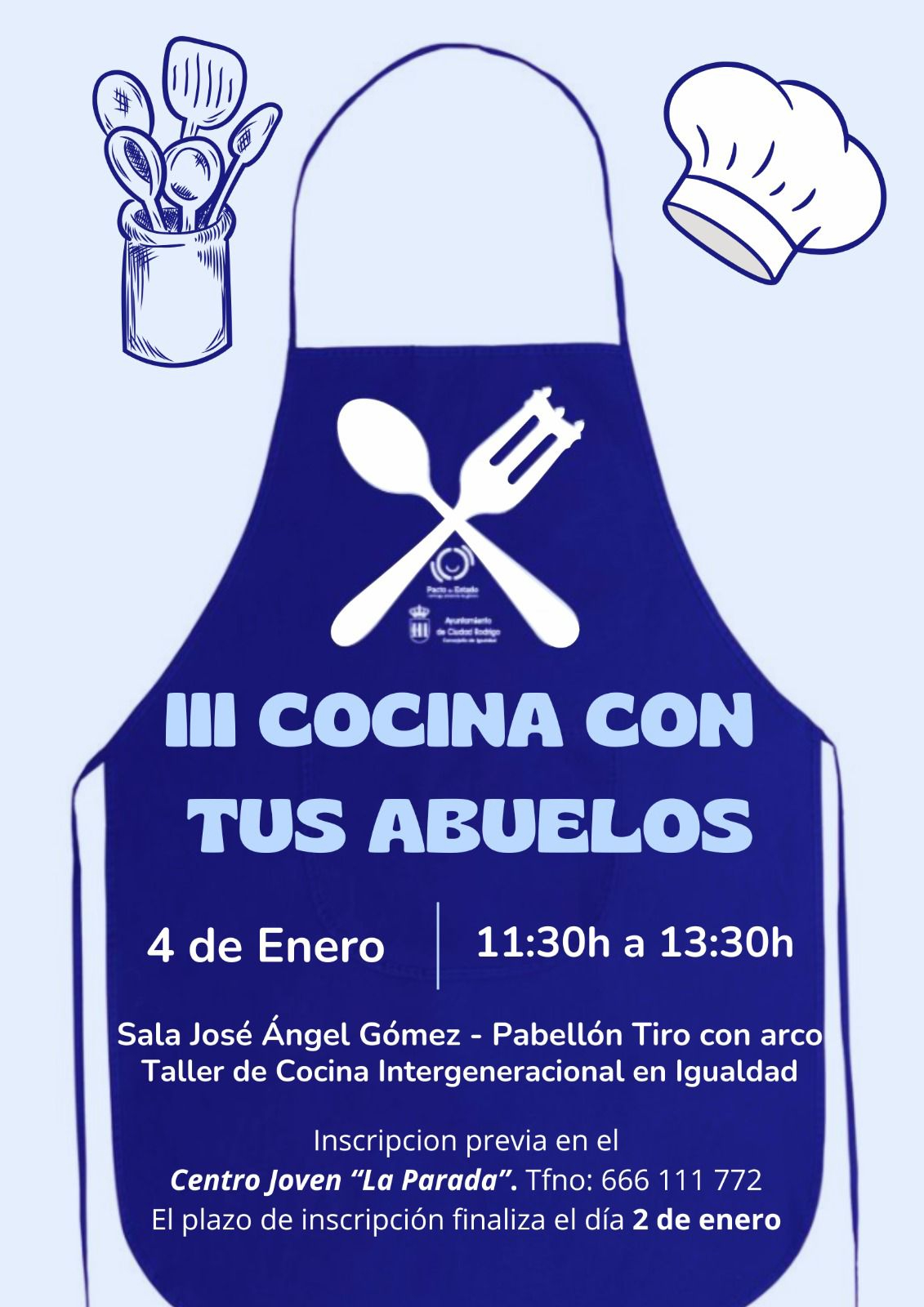 Abuelos y nietos cocinarán juntos en un taller intergeneracional el próximo 4 de enero