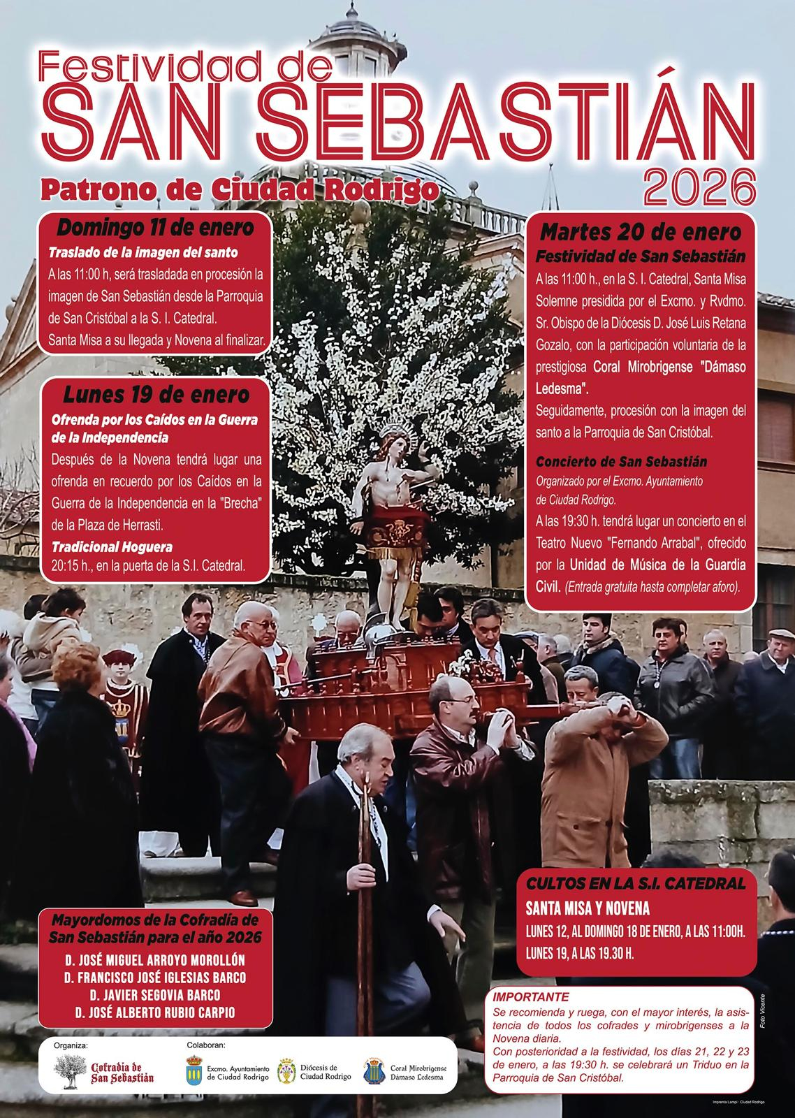 La Cofradía de San Sebastián  presenta el programa completo para las fiestas de San Sebastián 2026