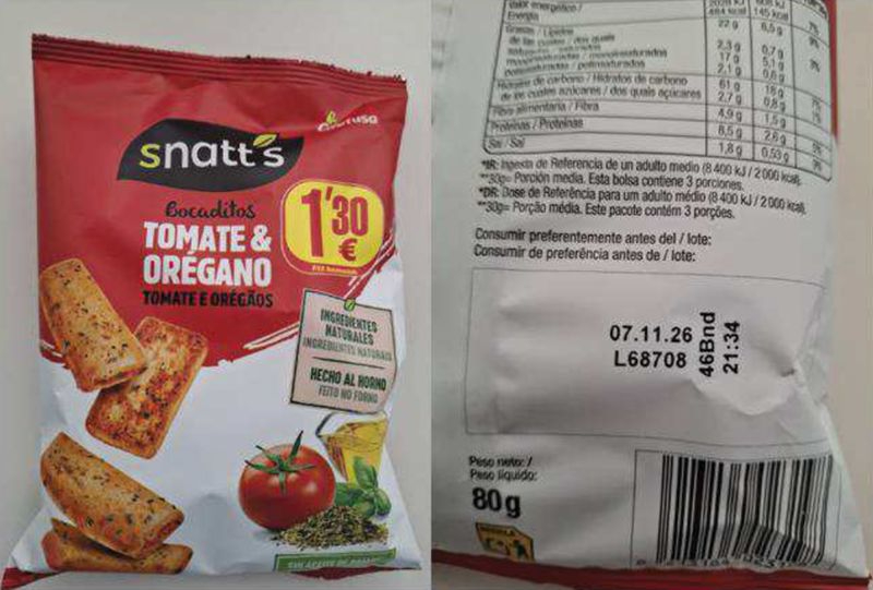 Alerta sanitaria: retiran un conocido snack de tomate y orégano por la posible presencia de fragmentos metálicos