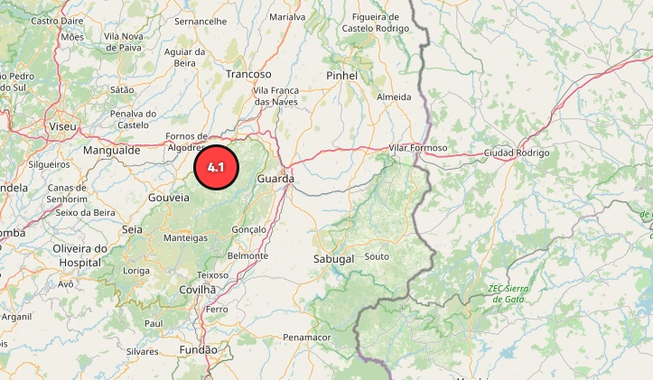 Un terremoto de magnitud 4,1 con epicentro en Portugal se deja sentir esta madrugada en Ciudad Rodrigo