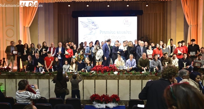 FOTOS | Marta García, Lorenzo Santolino y Alberto Miranda, Salinas de Oro en los 61º Premios Anuales del Deporte Salmantino