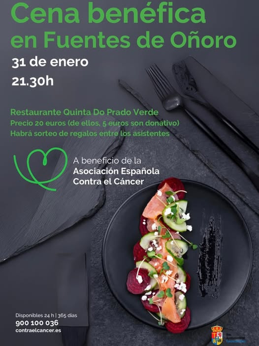 Cena y sorteo solidario en Fuentes de Oñoro por 20 euros para luchar contra el cáncer