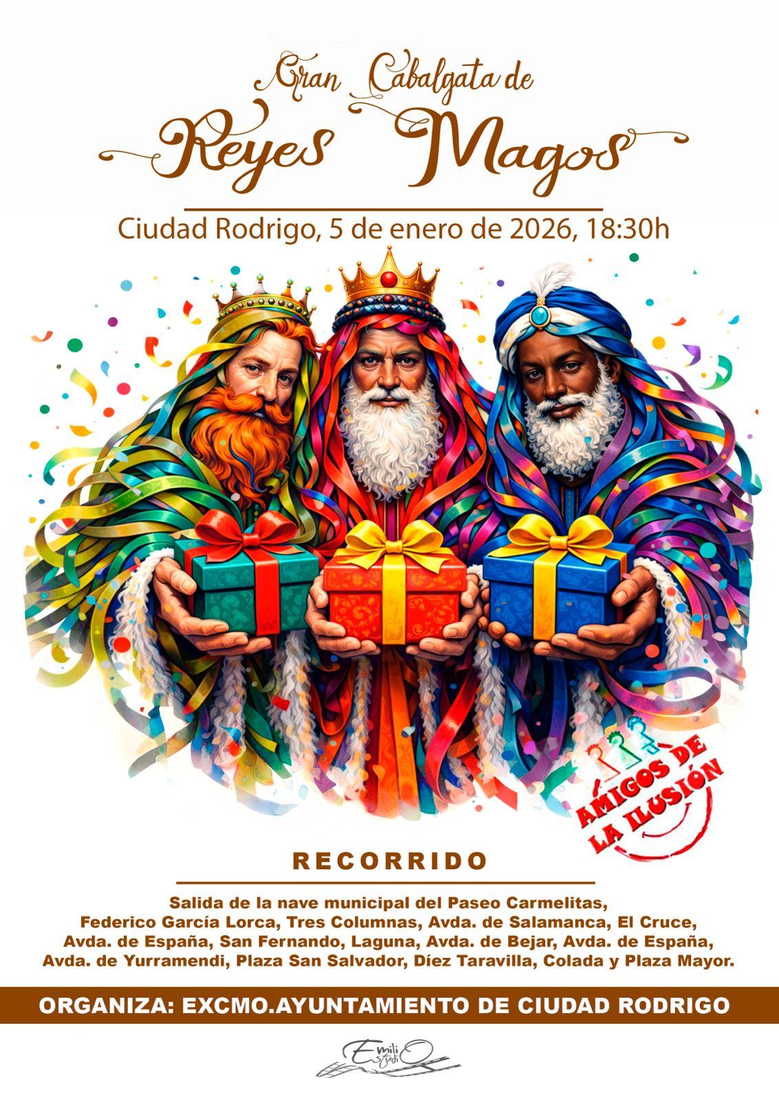 Los Reyes Magos recorrerán esta tarde las calles de Ciudad Rodrigo en una cabalgata marcada por el frío