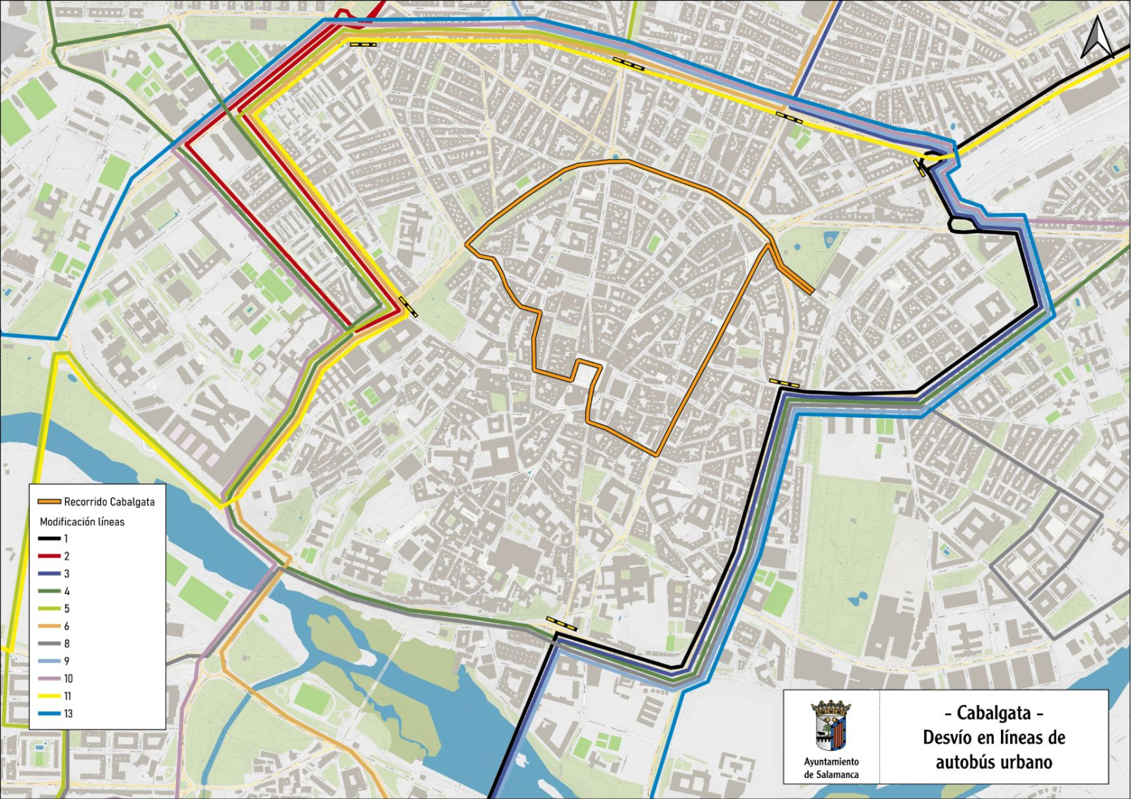 Cortes de tráfico y cambios en los autobuses por la Cabalgata de Reyes en Salamanca