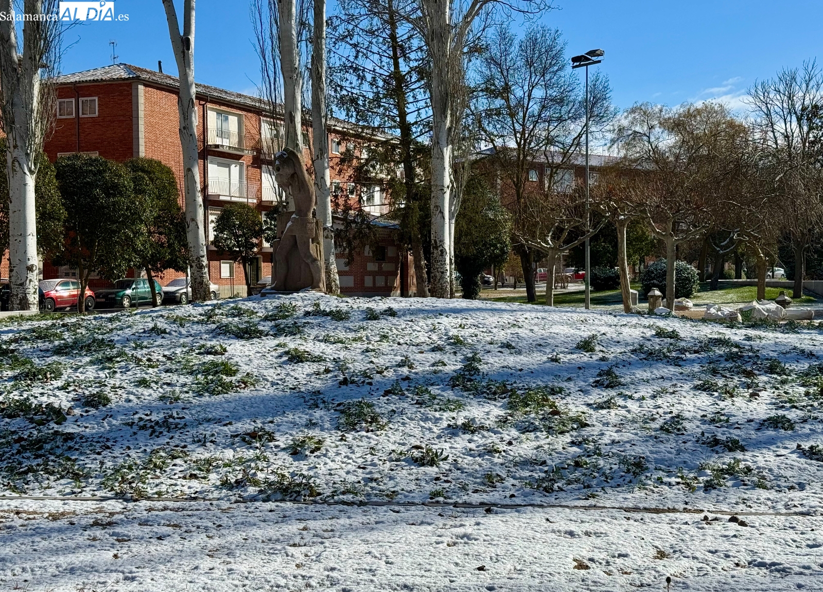 La nieve se deja ver junto al intenso frío en Peñaranda