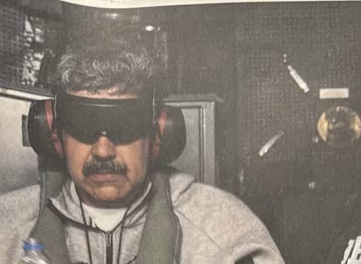 Maduro, maniatado, con auriculares y los ojos tapados. Así es la imagen publicada por Trump