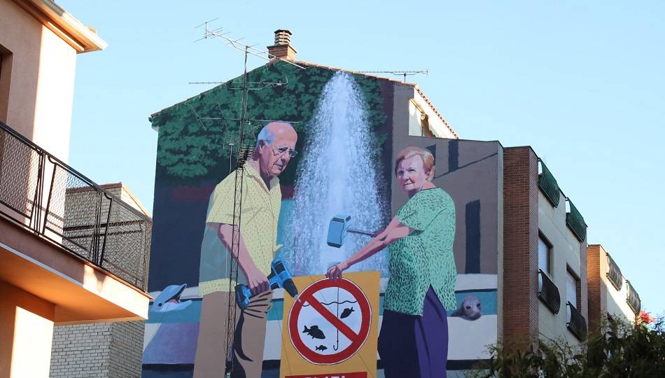 Mural de Joseba  Muruzábal, que está ubicado en la calle Valle Inclán