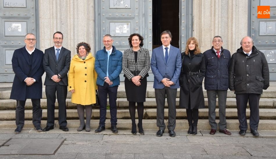 La consejera de Cultura y Turismo de Castilla y León, María Josefa García Cirac; el rector de la Universidad de Salamanca, Ricardo Rivero; el alcalde de Salamanca, Carlos García Carbayo, y la subdelegada del Gobierno en la provincia, Encarnación Pérez, en