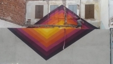 E1000 transforma un solar de la calle Granero con una intervención artística