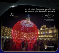 La gran bola de Navidad de la Plaza Mayor protagoniza la felicitación del alcalde