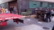 Espectacular accidente junto al Centro de Salud María Auxiliadora de Béjar