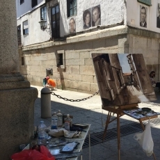 Abraham Pinto, primer premio del concurso de pintura de Mogarraz