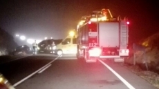 El vuelco de una furgoneta a la altura de Golpejas se salda con un herido 