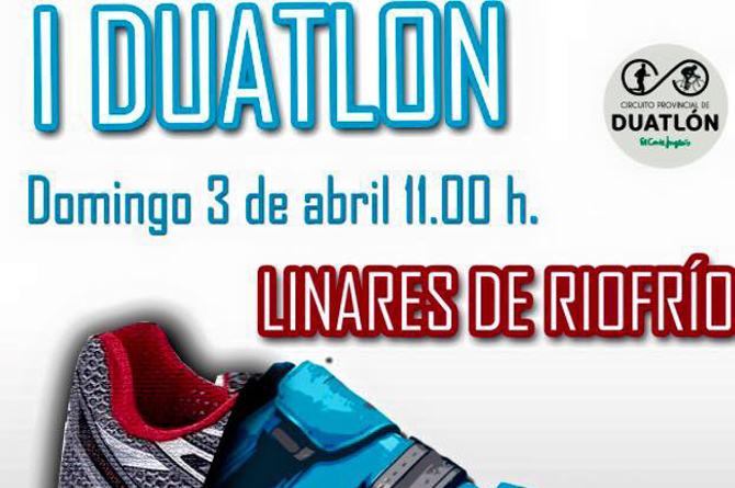 Cartel anunciador del I Duatlón de Linares de Riofrío