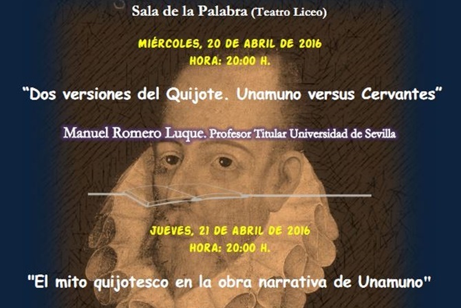 Cartel de las jornadas 'Unamuno y Cervantes al encuentro'