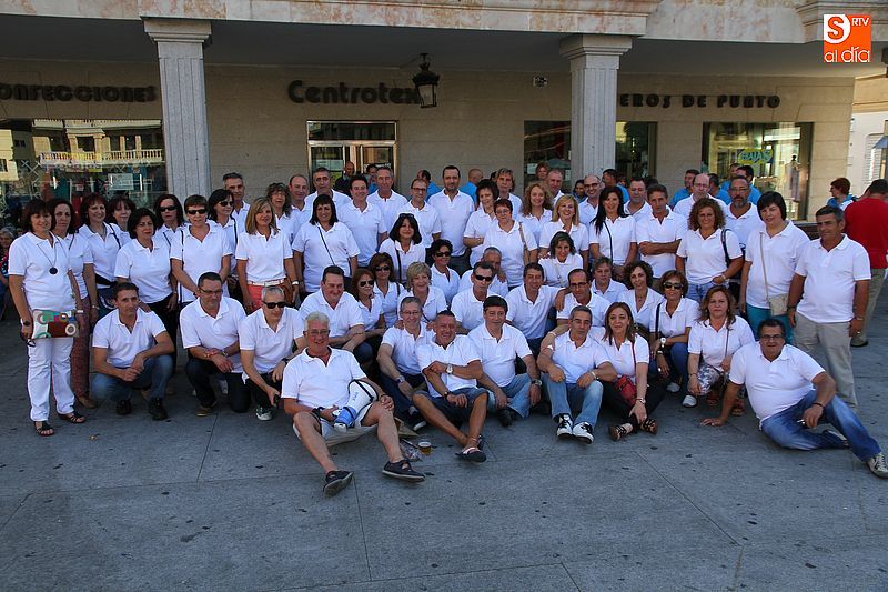 Los quintos del 65 de Guijuelo durante su fiesta el pasado verano.