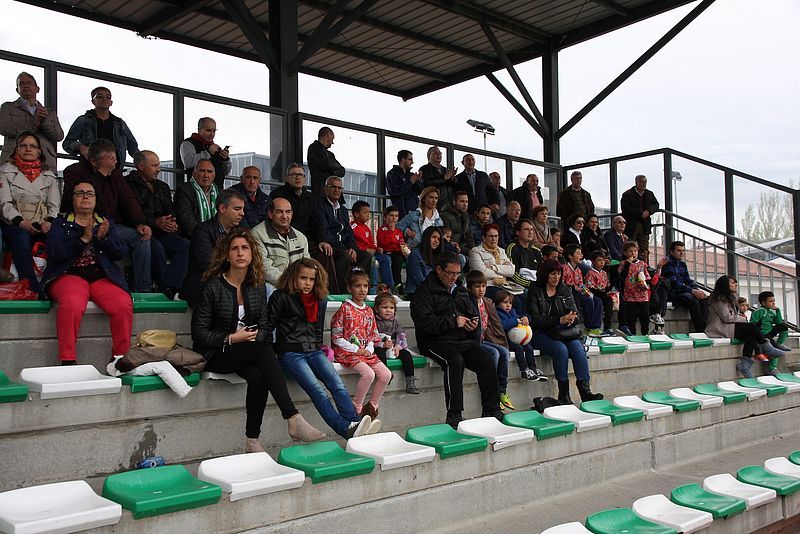 Aficionadois en la grada del Municipal en el partido frente al Izarra.