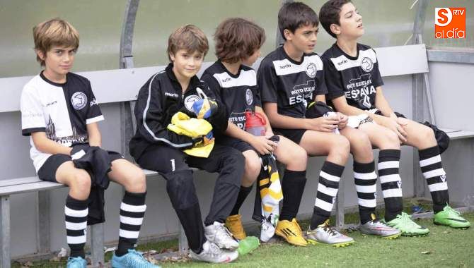 Jugadores de unos de los equipos alevines de Unionistas