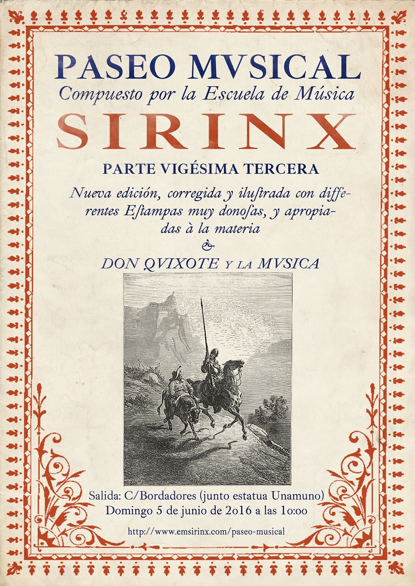 ‘Don Quijote y la música’, lema del XXIII Paseo Musical de Sirinx