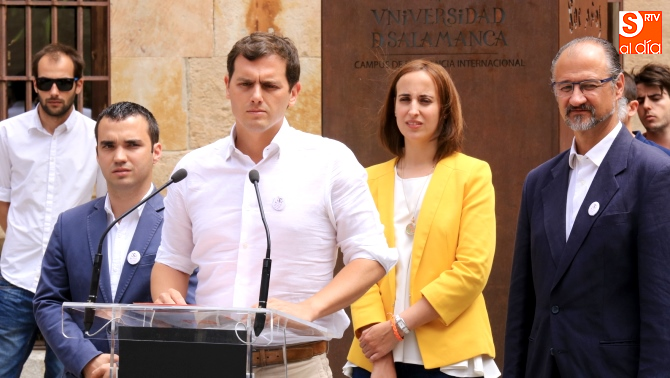 Albert Rivera, en su intervención en el Patio de Escuelas / Foto de Alberto Martín