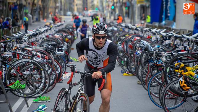 Un momento de una prueba de duatlón diisputada en Salamanca