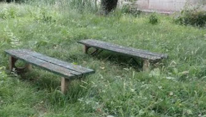 Bancos en el parque Lazarillo