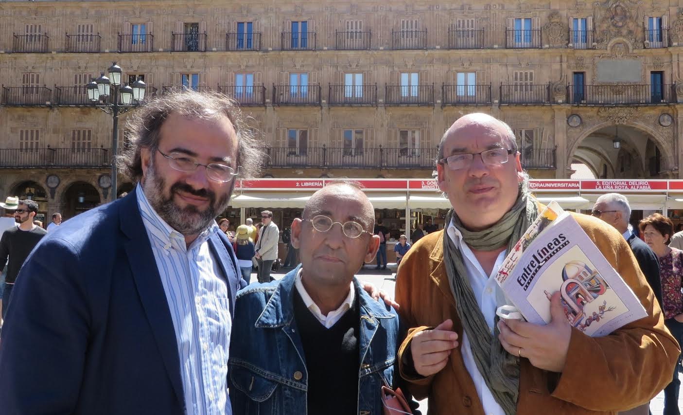 Alencart, González Lamelas y Muñoz Quirós, en la Feria del Libro de Salamanca