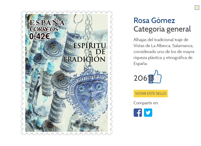 Imagen del sello a concurso diseñado por Rosa Gomez.