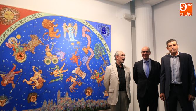 Luis de Horna, Javier Iglesias y Julián Barrera, en la inauguración de la muestra. Foto: Alberto Martín